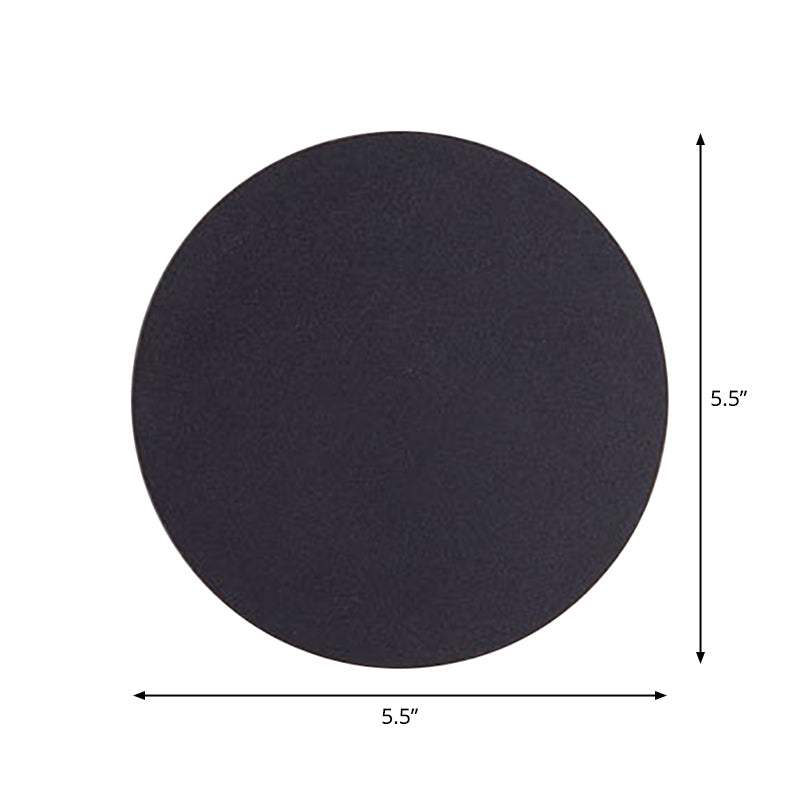 Round/Rectangular Flush Mount Wall Lamp Minimalist Aluminum Corridor LED Wall Lamp in Black