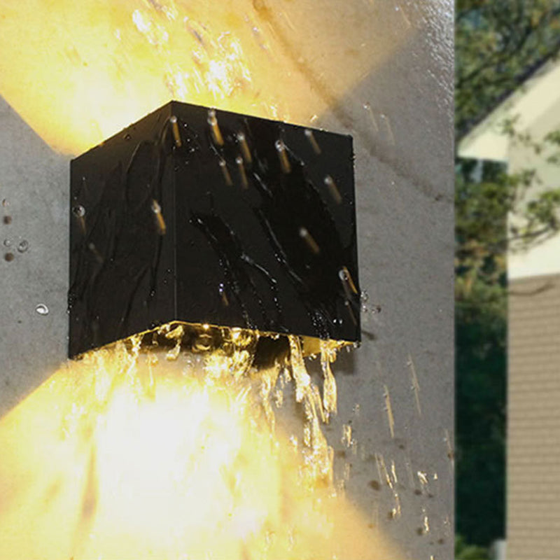 Cube/Triangle/Cylinder Wall Lamps Light Nordic Metal Black Up and Down LED Wall Lamp for Outdoor Use