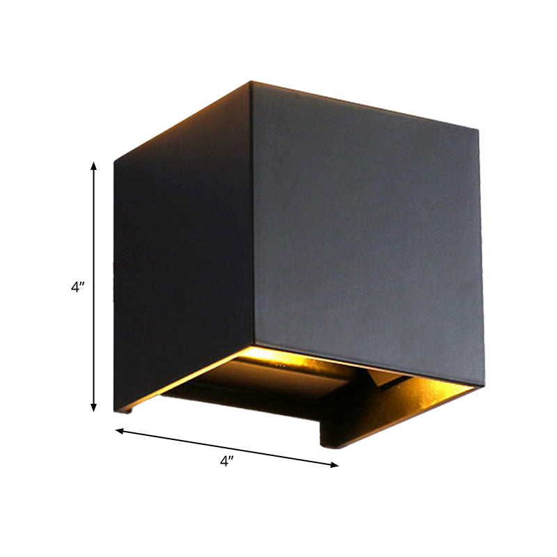 Cube/Triangle/Cylinder Wall Lamps Light Nordic Metal Black Up and Down LED Wall Lamp for Outdoor Use