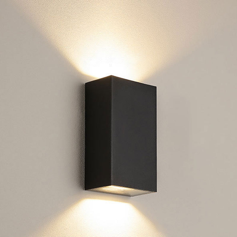 Cube/Triangle/Cylinder Wall Lamps Light Nordic Metal Black Up and Down LED Wall Lamp for Outdoor Use