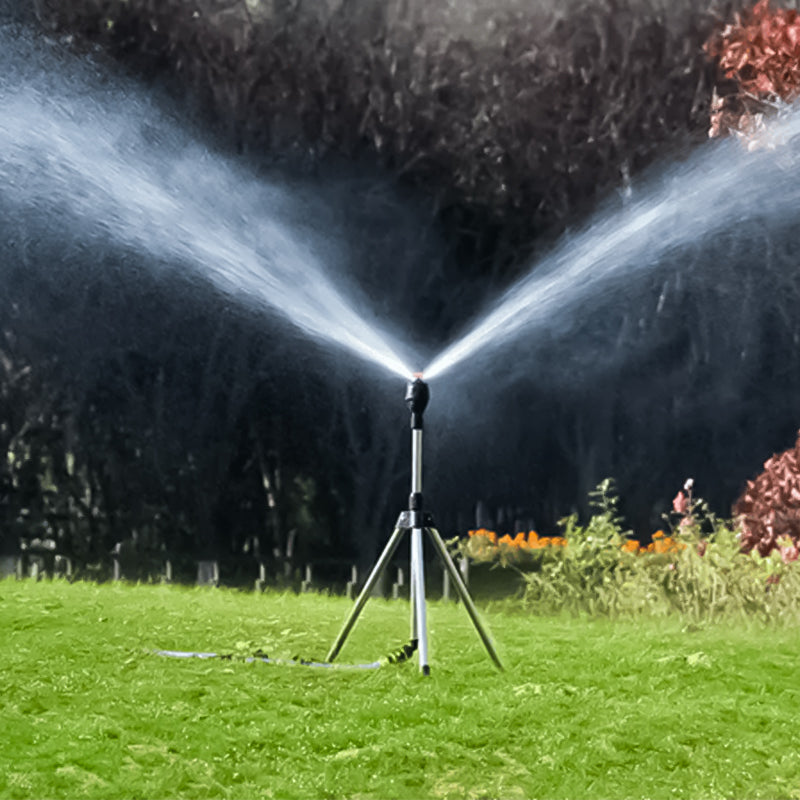 Automatic rotating tripod sprinkler