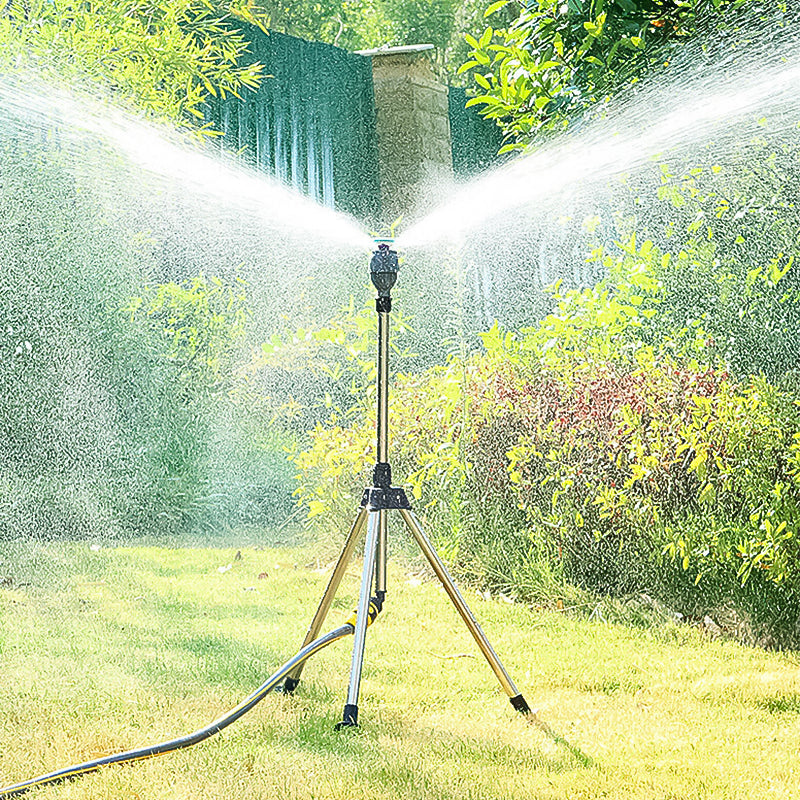 Automatic rotating tripod sprinkler