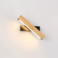 Linear Reading Wall Lamp Modern Wooden Rotatable LED Bedroom Wall Lamp