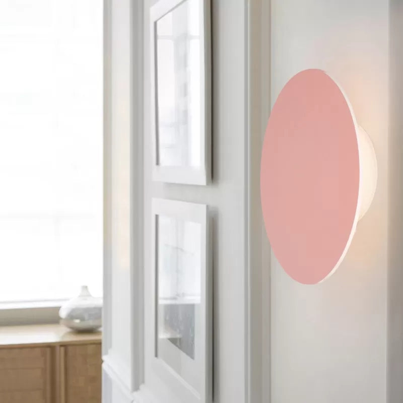 Nordic Style Macaron Colorful Wall Lamp Round Metal Wall Light for Stair Foyer