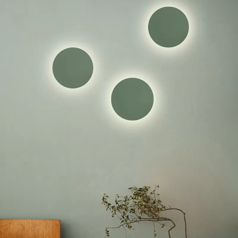 Nordic Style Macaron Colorful Wall Lamp Round Metal Wall Light for Stair Foyer