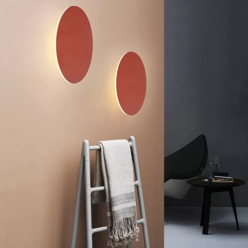 Nordic Style Macaron Colorful Wall Lamp Round Metal Wall Light for Stair Foyer
