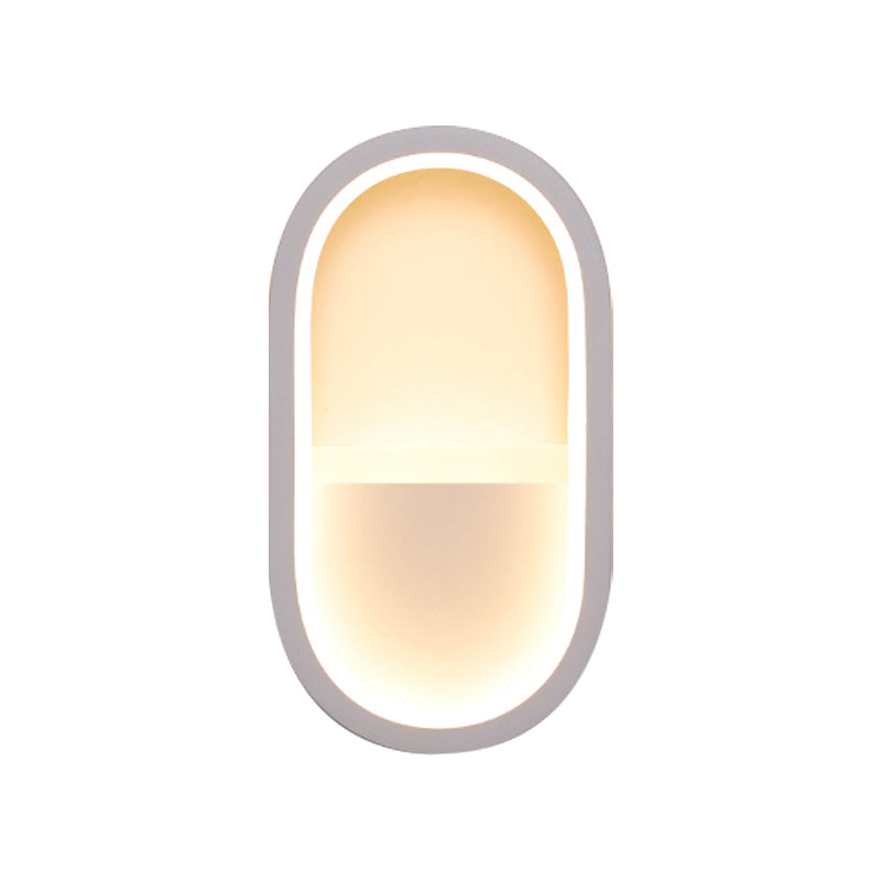 Oval wall lamp Contemporary Acrylic Black/White LED wall lamp in Warm/White light