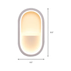 Oval wall lamp Contemporary Acrylic Black/White LED wall lamp in Warm/White light