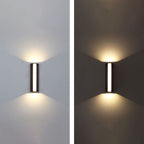 Trapezoidal wall lamp Minimalist metal courtyard LED wall light in black