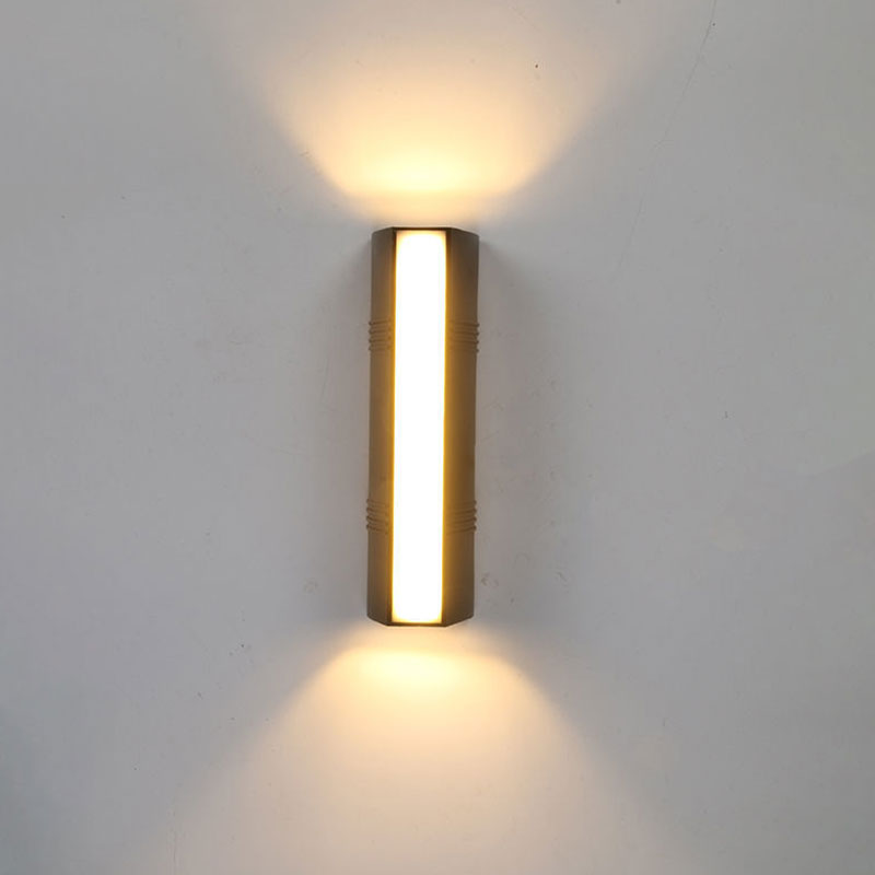 Trapezoidal wall lamp Minimalist metal courtyard LED wall light in black