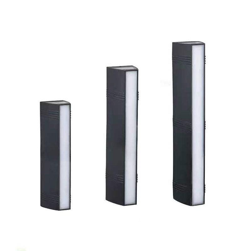 Trapezoidal wall lamp Minimalist metal courtyard LED wall light in black