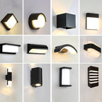 Geometric Acrylic Wall Lamp Minimalist Black LED Wall Mount Lighting for Outdoor