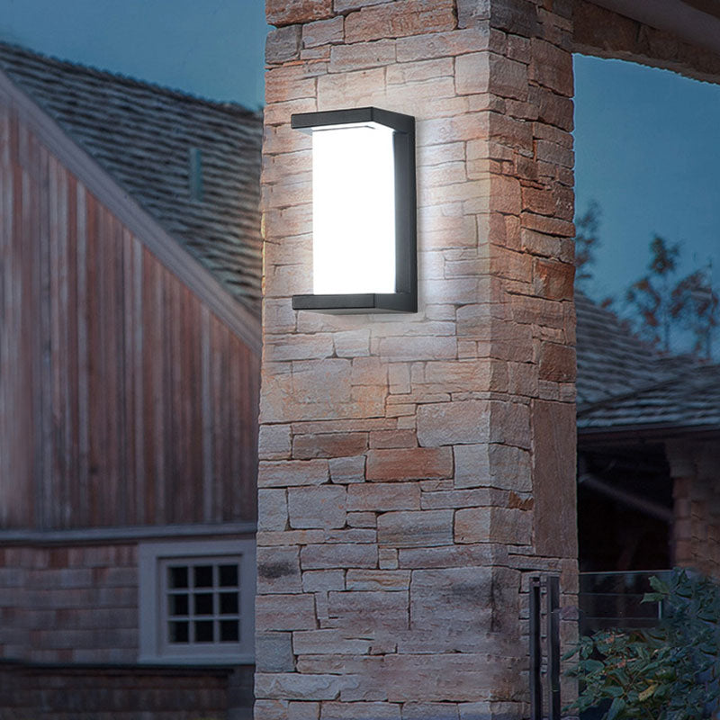 Geometric Acrylic Wall Lamp Minimalist Black LED Wall Mount Lighting for Outdoor