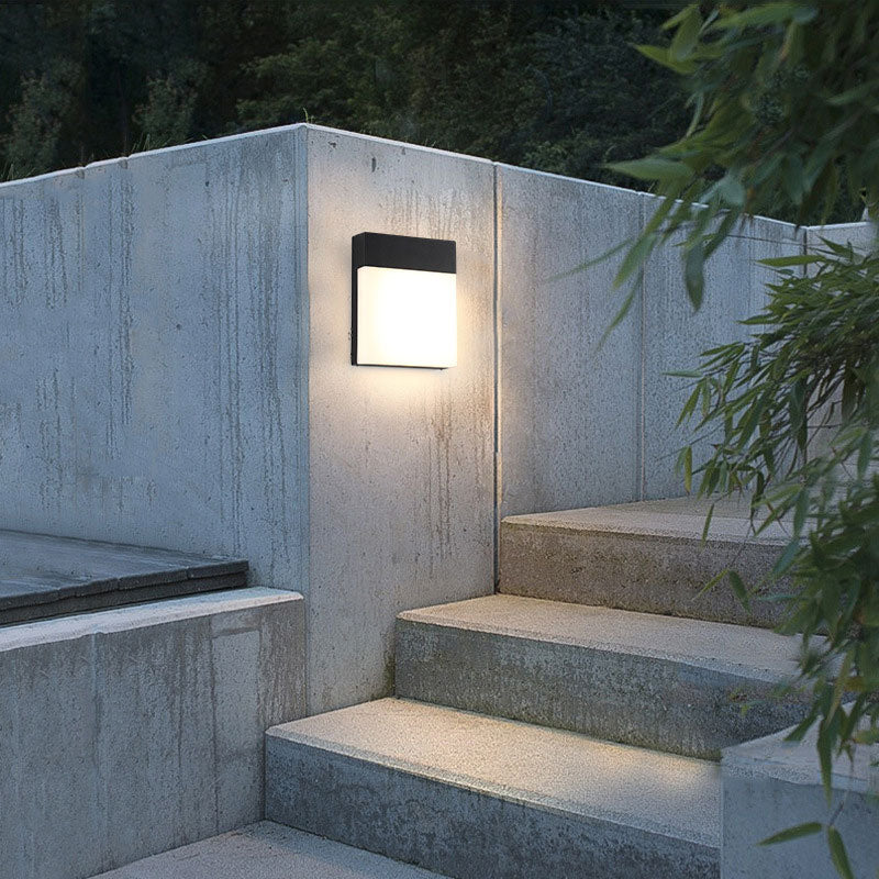 Geometric Acrylic Wall Lamp Minimalist Black LED Wall Mount Lighting for Outdoor
