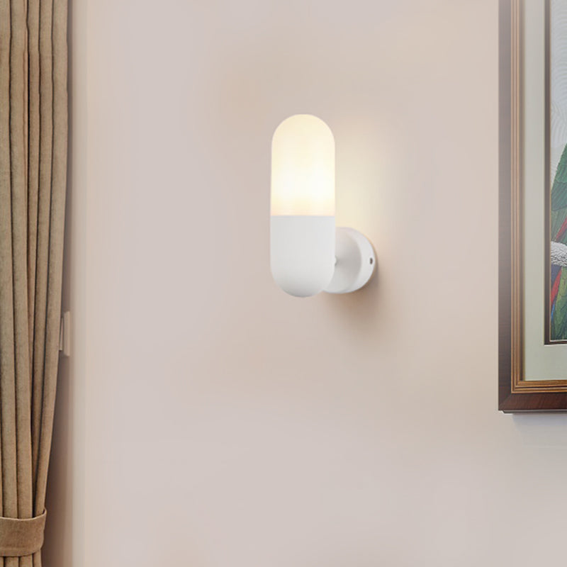 Metal Wall Lamp Postmodern 1 Light Black/Grey/White Wall Mounted Lamp for Bedroom