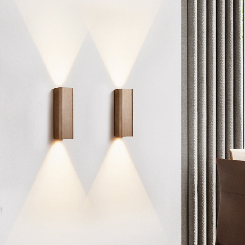 Modern Cube-shaped Wall Lamp Metal Living Room LED Up and Down Wall Lamp in Bronze/yellow/brown