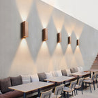 Modern Cube-shaped Wall Lamp Metal Living Room LED Up and Down Wall Lamp in Bronze/yellow/brown