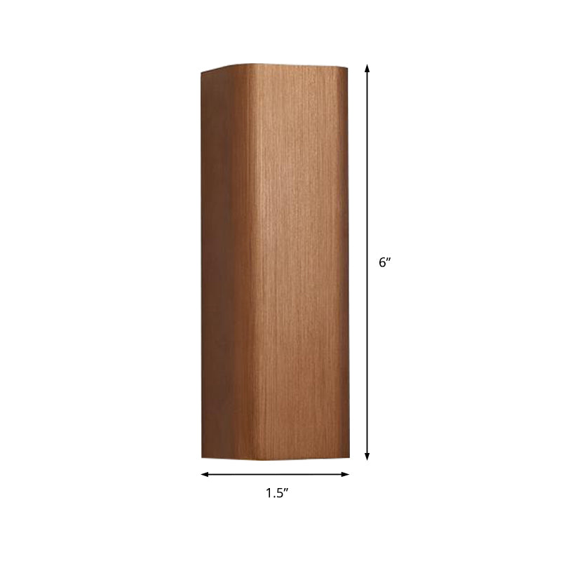 Modern Cube-shaped Wall Lamp Metal Living Room LED Up and Down Wall Lamp in Bronze/yellow/brown