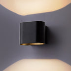 Round Corners Cube Wall Lamp Simple Metal LED Black/Grey/White Wall Lamp for Hallway