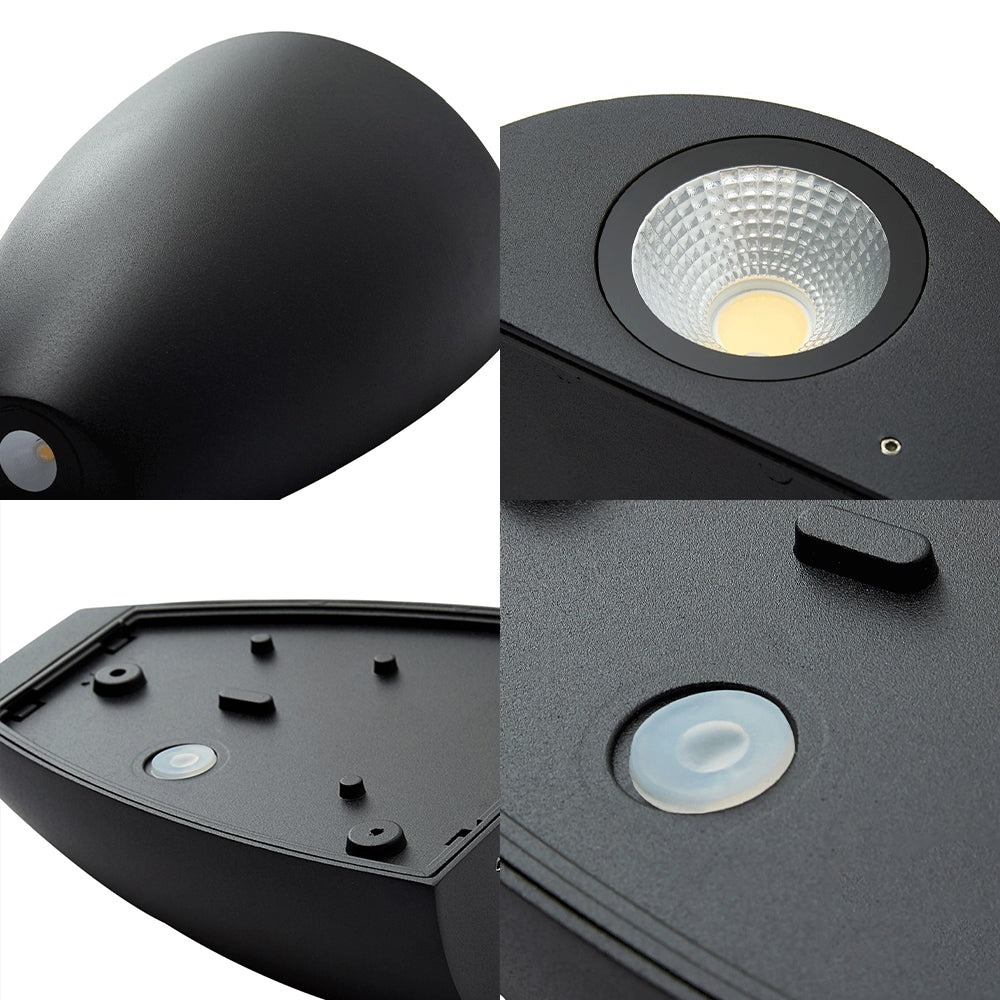 Bullet Shape Wall Mount Light Modern Metal Black/Gray/White LED Up and Down Wall Light for Stair
