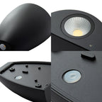 Bullet Shape Wall Mount Light Modern Metal Black/Gray/White LED Up and Down Wall Light for Stair