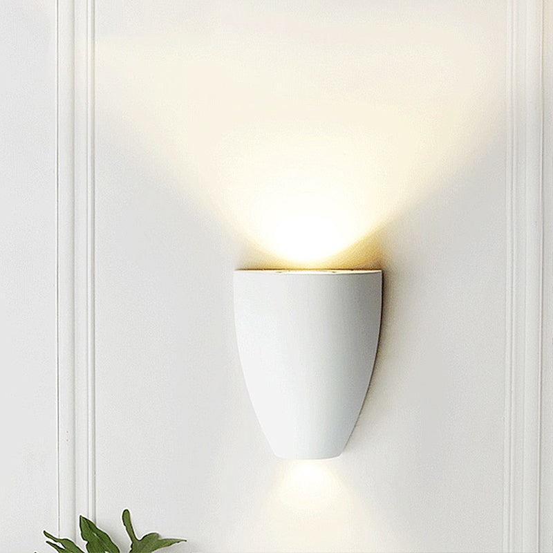Bullet Shape Wall Mount Light Modern Metal Black/Gray/White LED Up and Down Wall Light for Stair