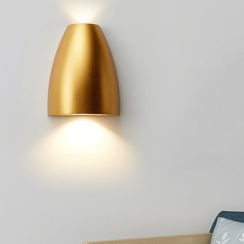 Bullet Shape Wall Mount Light Modern Metal Black/Gray/White LED Up and Down Wall Light for Stair