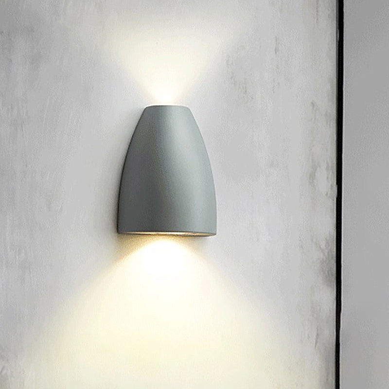 Bullet Shape Wall Mount Light Modern Metal Black/Gray/White LED Up and Down Wall Light for Stair