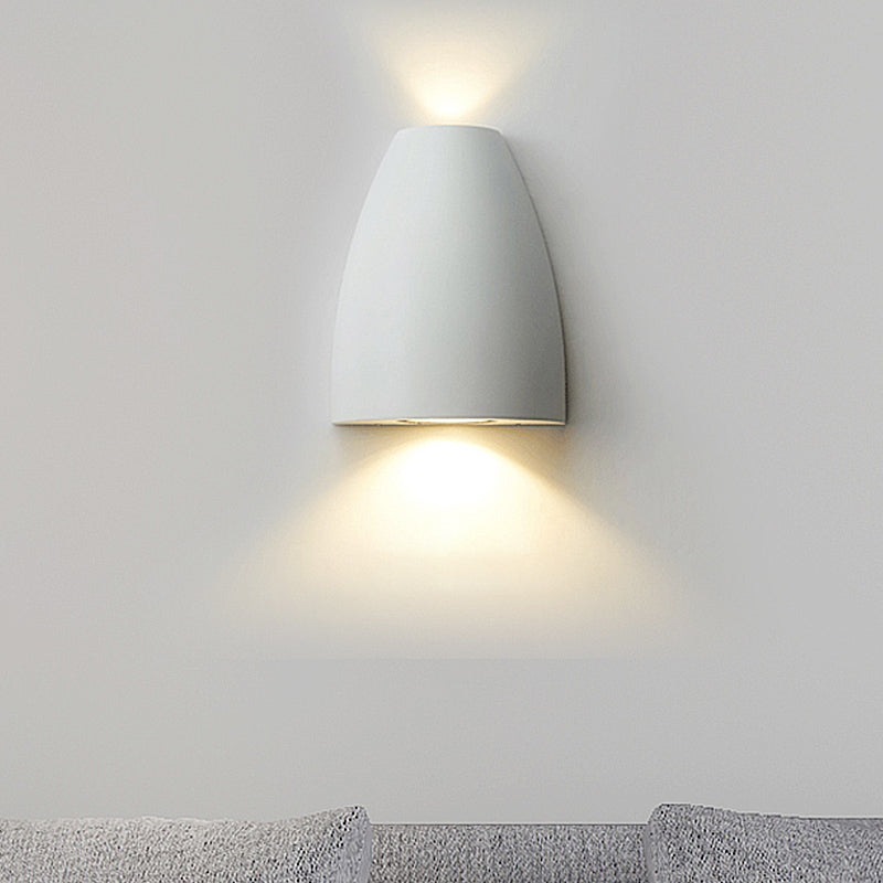 Bullet Shape Wall Mount Light Modern Metal Black/Gray/White LED Up and Down Wall Light for Stair