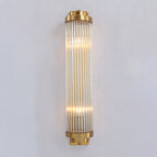 Contemporary column wall lamp crystal 2 heads living room wall lamp in gold