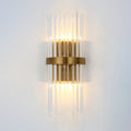 Contemporary column wall lamp crystal 2 heads living room wall lamp in gold