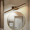 Nordic Style Linear Wall Lamp Light Acrylic Bathroom LED Vanity Lighting in Dark Wood
