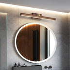 Nordic Style Linear Wall Lamp Light Acrylic Bathroom LED Vanity Lighting in Dark Wood