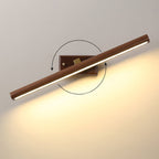 Nordic Style Linear Wall Lamp Light Acrylic Bathroom LED Vanity Lighting in Dark Wood