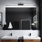 Linear shaped bathroom wall lamps light metal minimalist LED make-up lighting ideas