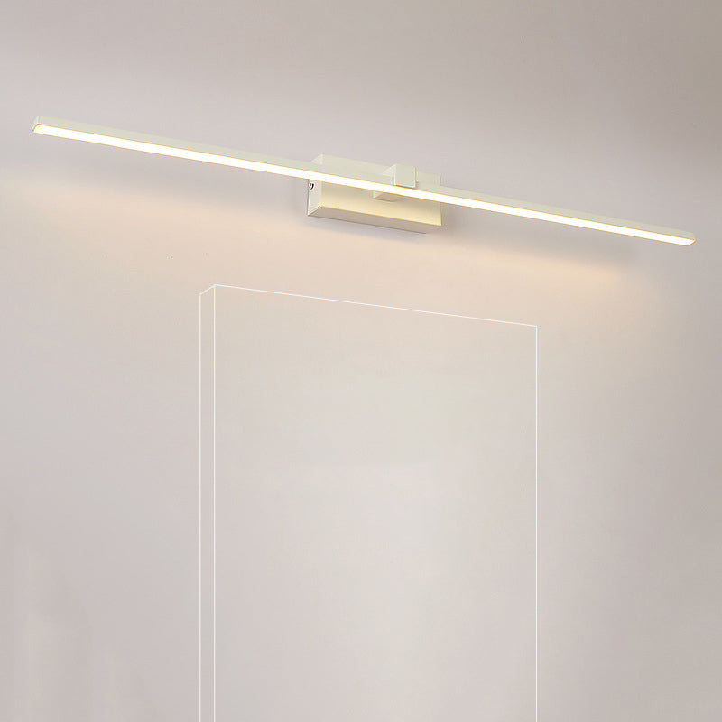 Linear shaped bathroom wall lamps light metal minimalist LED make-up lighting ideas