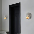 Decorative Funny Facial Expression Wall Lamp Resin Bedroom LED Wall-Mounted Light in Gray