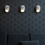 Decorative Funny Facial Expression Wall Lamp Resin Bedroom LED Wall-Mounted Light in Gray