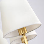Brass cone wall lamp retro white fabric shade 1/2 incandescent bulbs dining room wall lamps lighting