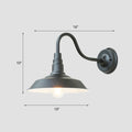 1-Pear Ganshaut Wall Lamp Industrial Metal Wall Mounted Fixture with Shade for Outdoor