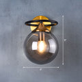 Postmodern Style Ball Wall Lamp Light Glass 1-Light Bedroom Wall Fixture Light in Brass