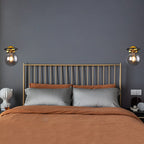 Postmodern Style Ball Wall Lamp Light Glass 1-Light Bedroom Wall Fixture Light in Brass