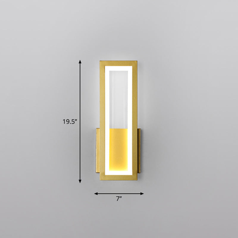 Minimalism Rectangle Wall Sconce Lighting Metal Entry LED Wall Mounted Light Fixture