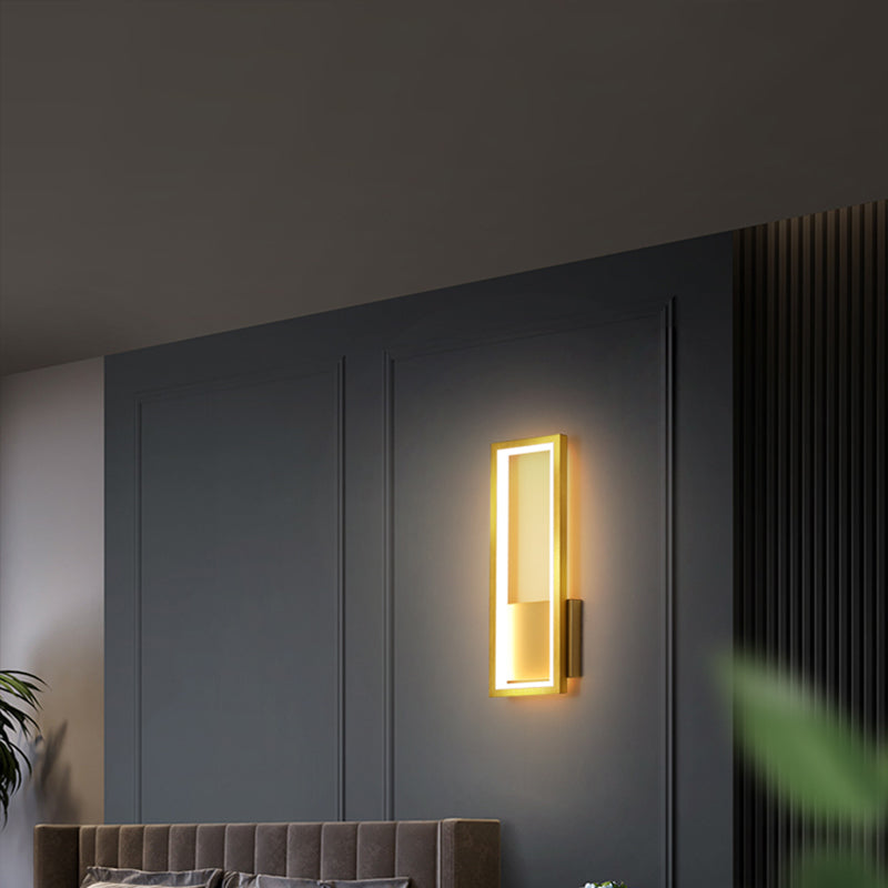 Minimalism Rectangle Wall Sconce Lighting Metal Entry LED Wall Mounted Light Fixture