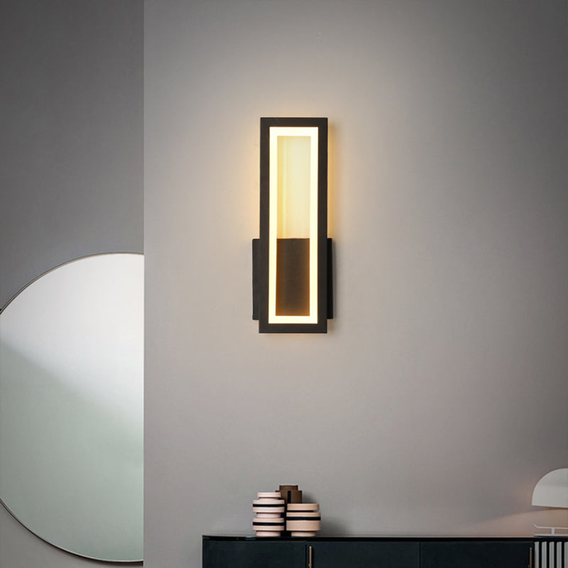 Minimalism Rectangle Wall Sconce Lighting Metal Entry LED Wall Mounted Light Fixture