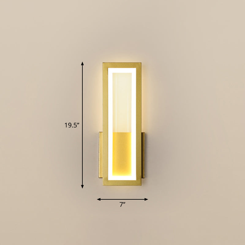 Minimalism Rectangle Wall Sconce Lighting Metal Entry LED Wall Mounted Light Fixture