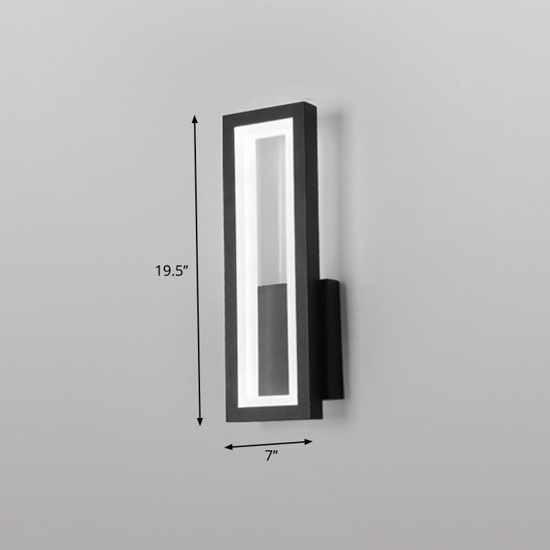Minimalism Rectangle Wall Sconce Lighting Metal Entry LED Wall Mounted Light Fixture