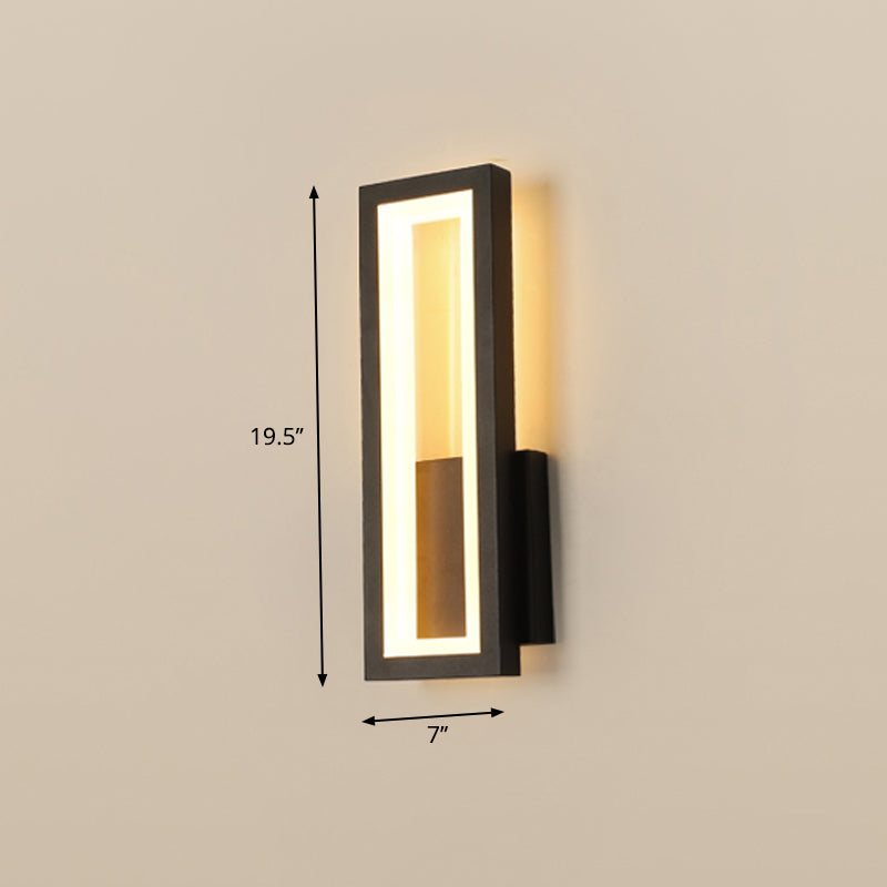 Minimalism Rectangle Wall Sconce Lighting Metal Entry LED Wall Mounted Light Fixture