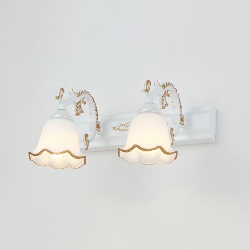 Floral bathroom sink wall lighting vintage style opal glass wall lamp lighting