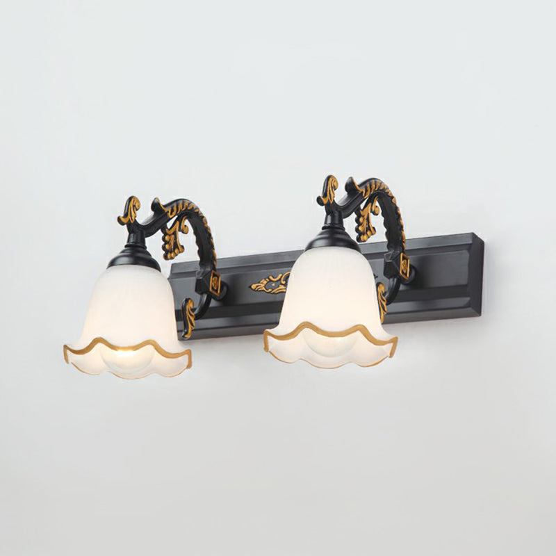 Floral bathroom sink wall lighting vintage style opal glass wall lamp lighting